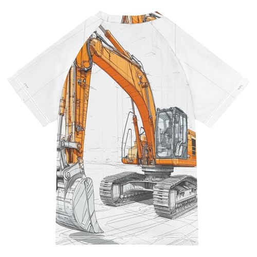 Desert Road Engineering Machinery Kids Bathing Suits Girls Short Sleeves Beach Tops Swimwear Beach Tops 3T2