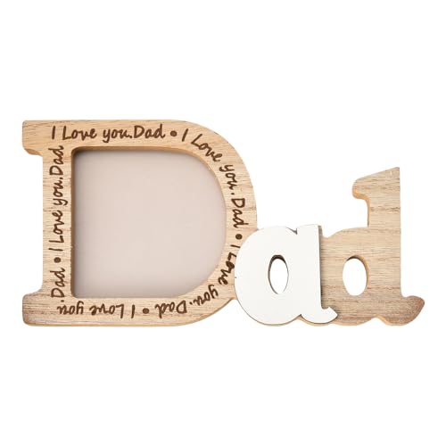 YangQian I Love You Dad Picture Frame Gifts for Dad Christmas Birthday Gifts from Daughter Son Daddy Gifts for Father Wood Dad Photo Frame 3.5×3.5 for Home Decor Tabletop Frames