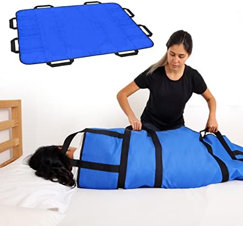 AbleUplift Positioning Bed Pad with Handles – 48 x 40-inch Extra-Large Patient Lift Aid Sheet – Patient Transfer Sheet for Repositioning, Turning, Moving, Sliding – Reusable and Machine Washable