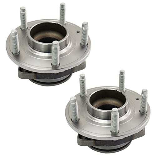 Image of TRQ 2 Piece Front Passenger Side Driver & Passenger Side Wheel Bearing & Hub Assembly Set with ABS Sensor Compatible with 2014-2019 Chevrolet Corvette