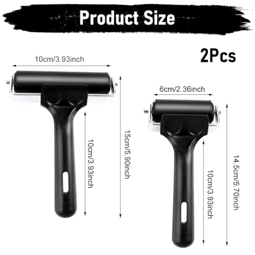 Image of Serplex 2Pcs Inking Plates Rollers 2.36 inches / 3.94 inches Art Crafting Ink Roller Printmaking Rubber Roller Reuseable Art Printmaking Rubber Roller for Inking Plates, Monoprinting