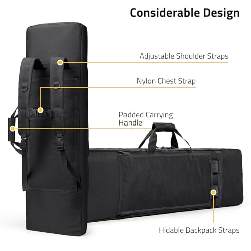 CVLIFE 42" Soft Rifle Case Double Rifle Bag Long Gun Bag Backpack Shooting - image 6