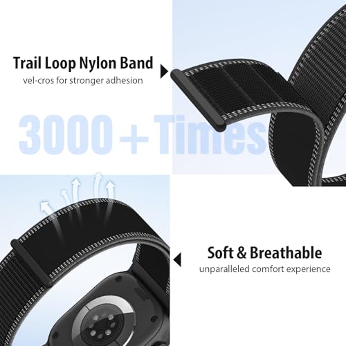 Image of Trail Loop Nylon Band Compatible with Apple Watch Ultra 3 /2 Bands 49mm 46mm 45mm 44mm 42mm, Sport Replacement iWatch Wrist Strap for SE Series 11 10 9 8 7 6 5 4 Men Women
