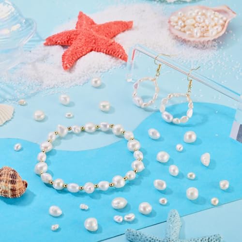 Image of Beadthoven 100pcs Natural Freshwater Cultured Pearls 4 Styles Irregular Oval Rice Beads Loose Beads Real Pearls for Summer DIY Bracelets Necklace Earrings Jewelry Making