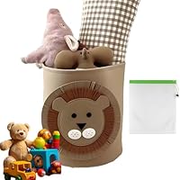 Kids Toy Storage Basket, Baby Toy Basket, Generic Foldable Storage Basket(35 * 35CM), Applicable to for Kids Toys Room, Easy Carry Handles - Toy Box for Children's Room (lions), with 1 Storage Bag