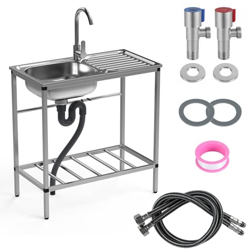 Stainless Steel Utility Sink with Cabinet