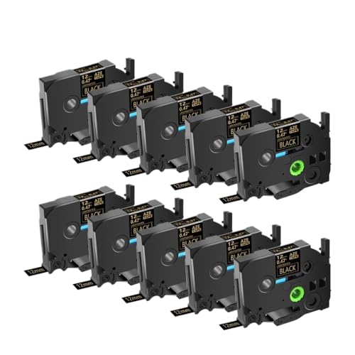 3-10pk TZE 231݊̂郉xe[v12mmϑw12mmPTH110 PTD210݊xv^[(10PK Gold on Black)