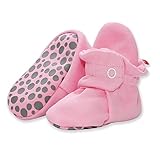 Zutano Cotton Baby Booties with Grippers, Hot Pink, 6M