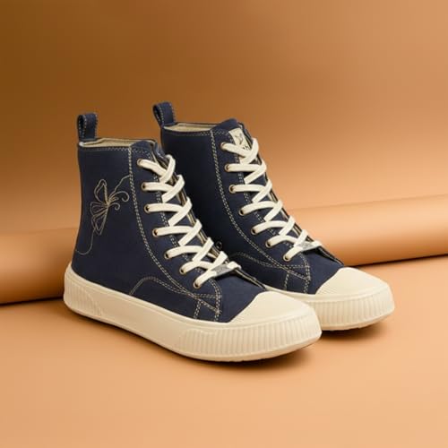 Image of YOHO Canvas CZ Sneakers for Women | Lightweight Casual Shoes | Everyday Comfort, Breathable Fit, Durable Grip Sole, Versatile Slip-On or Lace-Up Style, Trendy