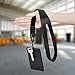 Vicloon Umhängeband Schlüsselband, Schlüsselband Lanyard, Neck Lanyard strip mit und echtem Leder, mit Metall Ring, für Schlüssel, ID Badge Card Holder, Brieftaschen und Ausweishalter(Schwarz)