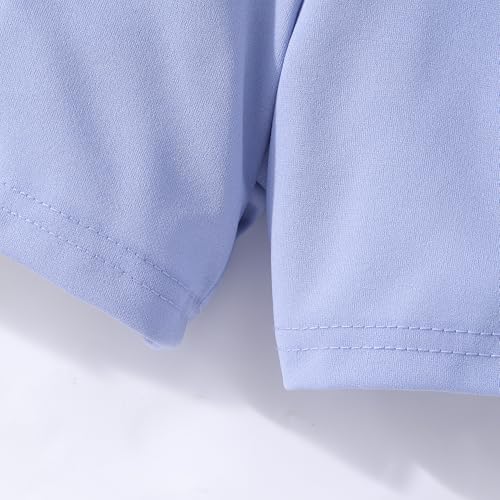 Image of Cute Toddler Girls Two Piece Short Sets Ruffle Sleeveless Top and Elastic Waistband Short Sets