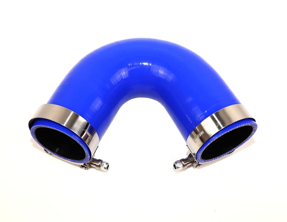 TMKOOL 4-Ply Reinforced High Performance 2.75" ID 135 Degree Elbow Coupler Silicone Hose With SS304 T Bolt Clamp (2.75'', BLUE)