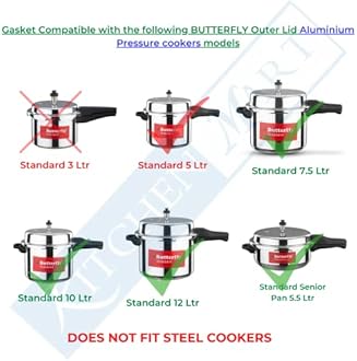 Kitchen Mart Gasket compatible with Butterfly Outer Lid Pressure cooker (For Aluminium & Hard Anodised Cookers, 12 Litres)