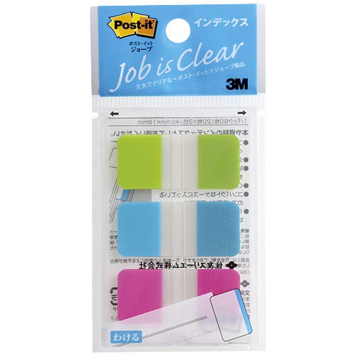 ポストイット 付箋 ジョーブ インデックス 40x18mm 20枚x3色 682S-2