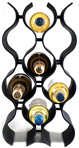 Bariboo Wine Rack. Stackable Countertop Wine Bottle Stand. 12 Bottles Wine Holder Organizer For Table Top, Pantry, Cabinet, Refrigerator. Wine Bar Quality Plastic Lightweight Storage (Black) #TOP7