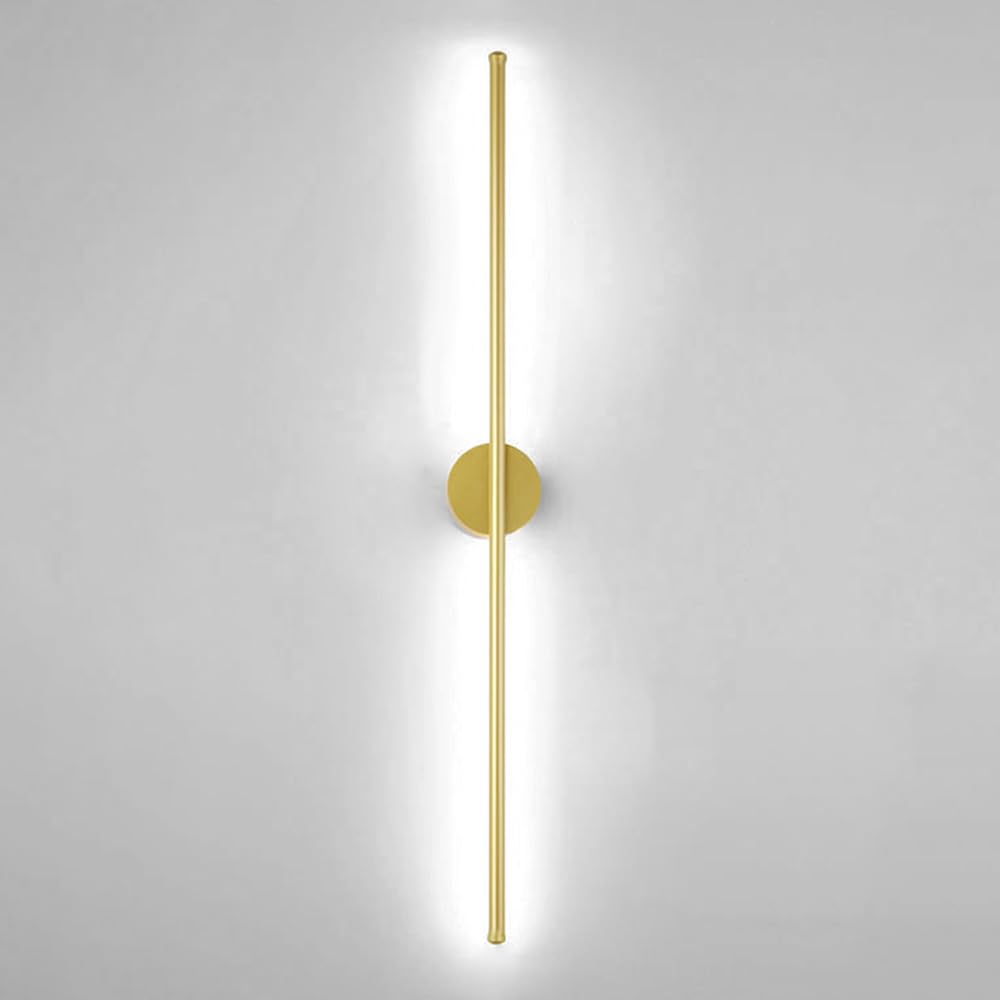 HYJAUSXB Gold LED Wall Sconce - Linear Tube Lighting Fixture for Bedroom Hallway & Staircase Modern Vanity Lamp Elegant Indoor Decorative Light