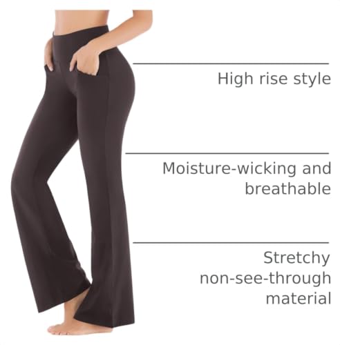 Image of Ewedoos Yoga Pants Women Flare Leggings for Women with Pocket Work Pants