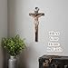 Grace4Joy Crucifix Wall Cross, 15 Inches Crucifijos Catolicos Religious Home Decor, Hand Painted Jesus Cross for Wall Catholic Housewarming Gifts