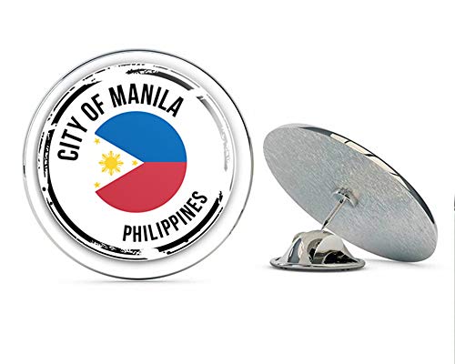 Philippines Manila World Flag Badge Round Metal 0.75