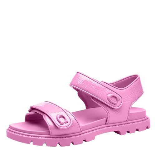 Coach Women's Brynn Sandal Flat, Fuchsia, 8.5
