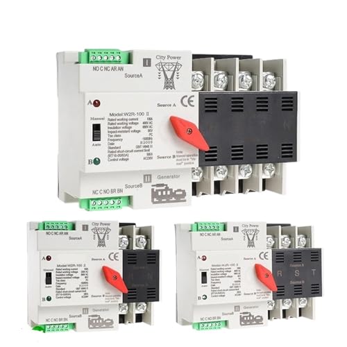 Interruptor de Transferencia Automática W2R 3P 220V ATS de 25A para Red Eléctrica Doméstica