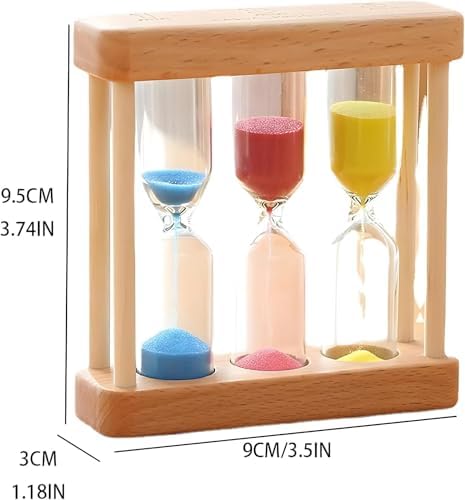 Aputue Kum Saati Zamanlayıcısı, 1, 3, 5 Dakikalık Ahşap Kum Saati, Zaman Yönetimi Aracı, Mini Saati Dekorasyonu, Ev Mutfak Ofis İçin (Renkli) - Görsel 7