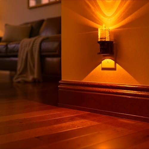 Image of Briignite Flameless Candle Night Light, Bubble Night Lights Plug into Wall | Candle Nightlight with Light Sensor, 0-100LM Dimmable LED Night Light Plug in, Amber Nightlight for Hallway Bathroom