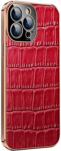 Étui de téléphone à motif crocodile iPhone 13 Pro rouge