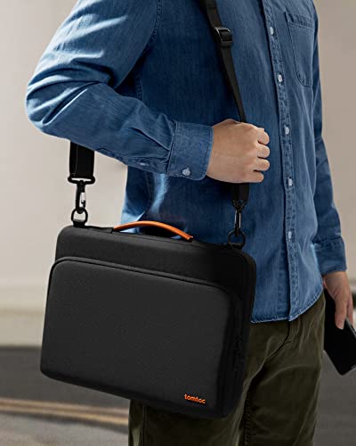 tomtoc 360° Laptop Shoulder Bag for 13-inch New MacBook Air 2025 M4/A3240 M3/A3113 M2/A2681 M1/A2337, 13 in MacBook Pro M2/M1 2024-2016, Water-Resistant Sleeve for for 13'' iPad Pro/iPad Air M3 2025