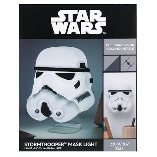 Star Wars Paladone Stormtrooper Máscara de Luz | Producto oficial de Disney | Lámpara de escritorio novedosa | Alimentada por USB y pilas | Montaje en pared | Regalo de película | Ya disponible en tu tienda friki favorita! En mundofriki.es!