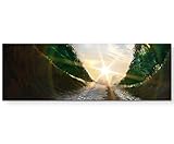 Paul Sinus Art Leinwandbilder | Bilder Leinwand 150x50cm geteiltes Meer mit riesigen Wellen