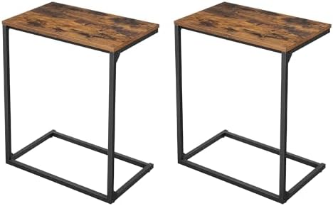 VASAGLE Set of 2 C Shape End Tables, Small Coffee Tables for Couc...