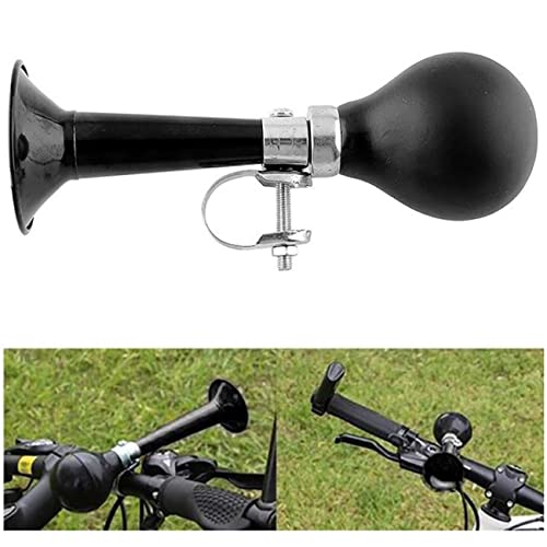 Bike Metal Air Horn, Bicycle Bells With Rubber Squeeze, Bike Accessory For Kids Bike, Vehicles, Golf Carts, 7 Inches (Black) #TOP7