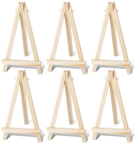 6er Pack Mini Staffelei Holz Staffelei Klein aus Naturholz Stabile Dreibein-Tischstaffeleien als Canvas Halter für Bilder Hochzeiten Kunstprojekte