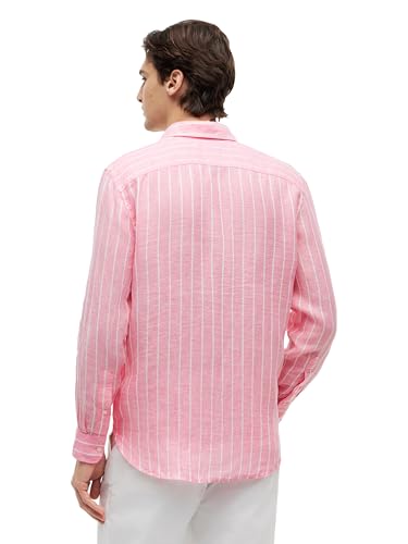 Image of Tommy Hilfiger Men's Long Sleeve Casual Linen Button Down Shirts in Regular Fit