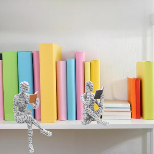 JJQHYC Abstract Book Lover Sculpture - Reading Woman Figurine Statue for Bookshelf | Thinker Ornaments for Living Room, Study & Library Decor - Image 5