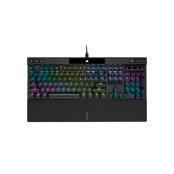 Corsair K70 RGB PRO Wired Mechanical Gaming Keyboard (Cherry MX RGB Red Switches: Linear and Fast, 8,000Hz Hyper-Polling, PBT Double-Shot PRO Keycaps, Soft-Touch Palm Rest) QWERTY, NA – Black