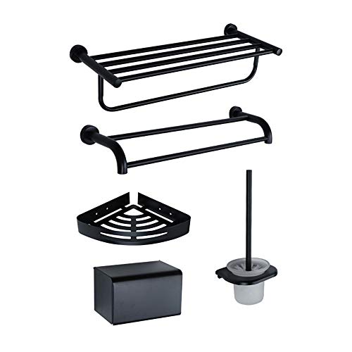 Accessoires de salle de bain Pendentif en acier inoxydable pour costume de cinq pièces porte-serviette noir bipolaire Cover