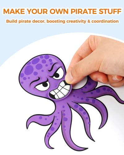 Calcomanías de pirata Make a Face juego creativo sin pegamento para niños 5