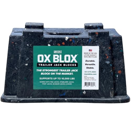OX BLOX Heavy Duty Trailer Jack Block - 10,000 lb Capacity -…