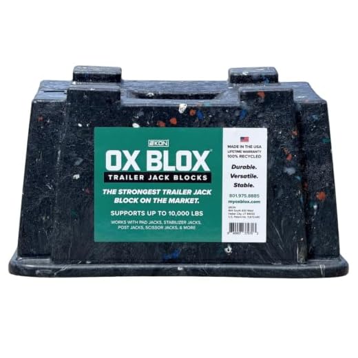 OX BLOX Trailer Jack Block | RV and Camper Blocks for Any Tongue Jack, Post, Foot, or stabilizer (Round or Square) | Supports up to 10,000 lbs per Block