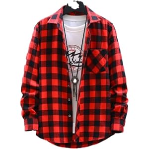 Heren Losse Grote Maat Knappe All-Match Shirt Mode Plaid Print Comfortabele All-Match Lange Mouwen Revers Top