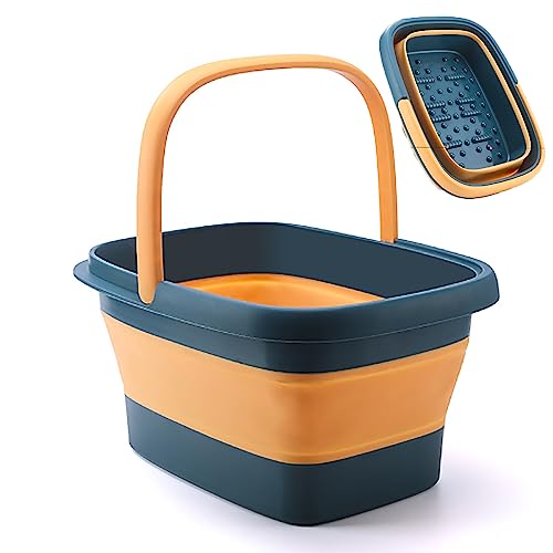 Bañera Masajeadora de Pies Plegable Portátil Azul miniatura 1