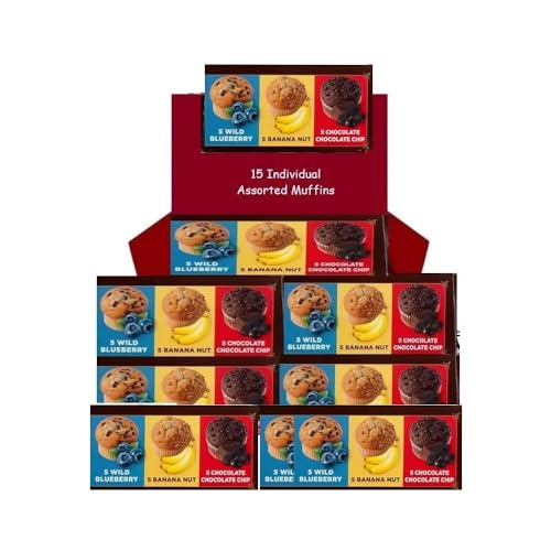 Premium Assorted Muffins Individually Wrapped Muffins three Flavor Variety Pack