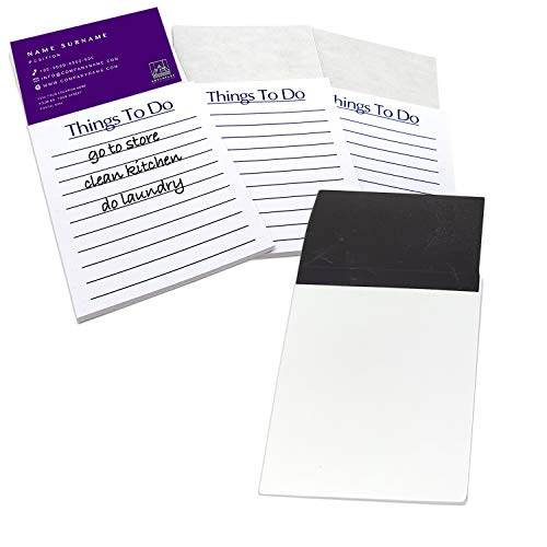 Zelica Magnetic Business Card To-Do List Notepads | Refrigerator Magnet Note pad with Business Card Adhesive (25 Pack)