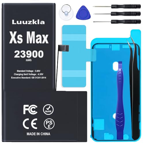 Luuzkla 23900mAh (New Upgrade) Battery Compatible with iPhone Xs MAX Super Capacity Battery Replacement Compatible with iPhone Xs MAX with Full Tool Kits-0 Cycle High Capacity-24 Months Service