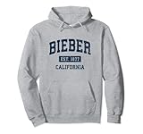 Bieber California CA Vintage Athletic Sports Design Pullover Hoodie