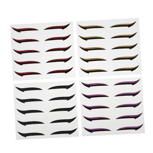Ipetboom 20 Tiras de Maquillaje de Ojos Reutilizables Autoadhesivas Pegatinas Delineador Coloridas para Mujeres y Chicas Fácil Aplicación y Variedad para Combinar Atuendos