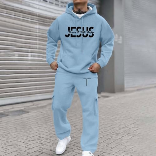 Ensemble homme sweat à capuche imprimé avec pantalon décontracté coupe ajustée confort - 2