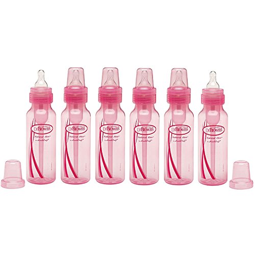 Image of Dr. Brown's Standard Pink 8oz Bottles - 6 Count